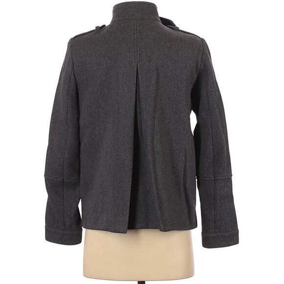 Vince Gray Wool Back Pleat Coat Size 0 - Picture 3 of 5